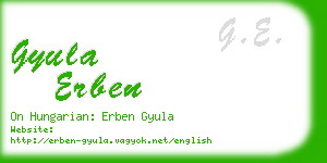 gyula erben business card